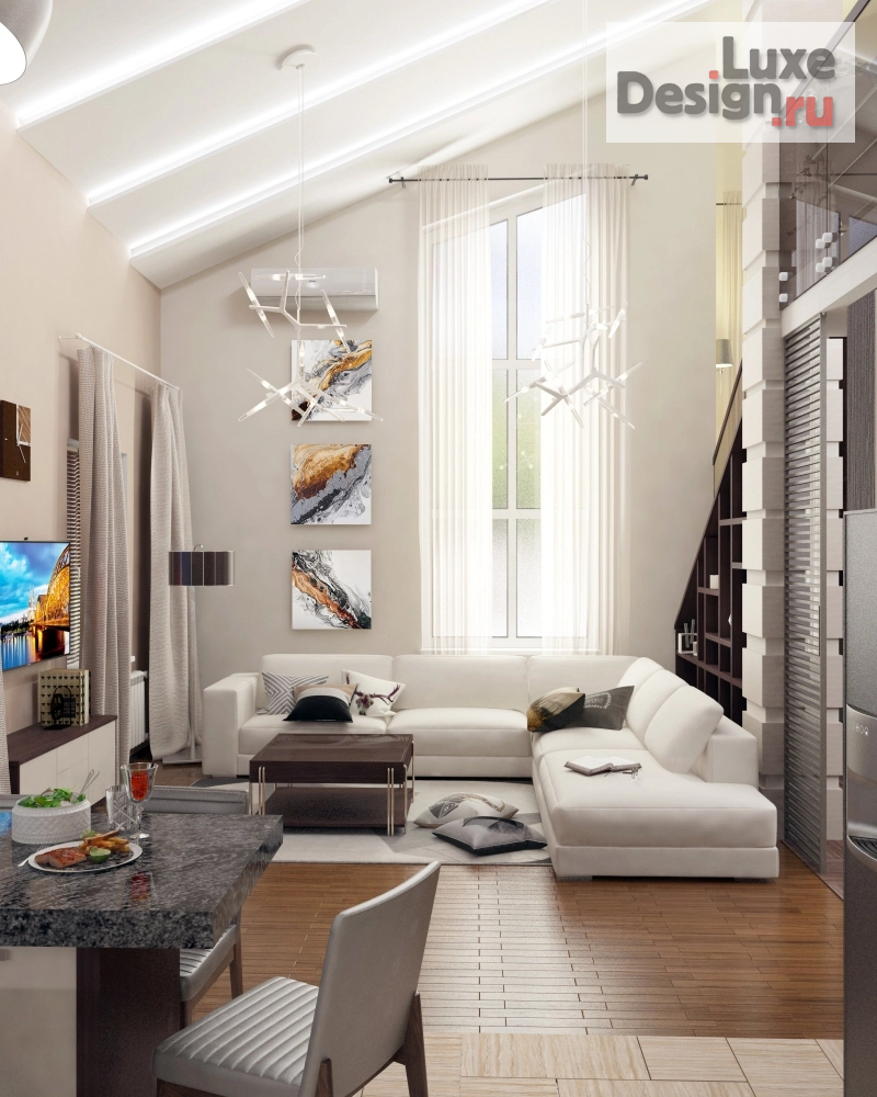 Дизайн интерьера загородного дома "Дизайн интерьера Саратов, Усть-Курдюм - дом 198м2" (фото 3)