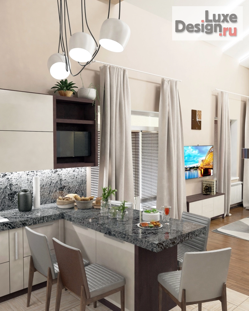 Дизайн интерьера загородного дома "Дизайн интерьера Саратов, Усть-Курдюм - дом 198м2" (фото 5)