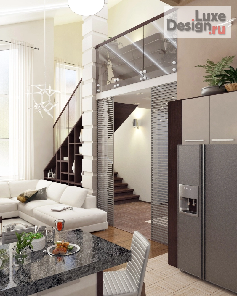 Дизайн интерьера загородного дома "Дизайн интерьера Саратов, Усть-Курдюм - дом 198м2" (фото 6)