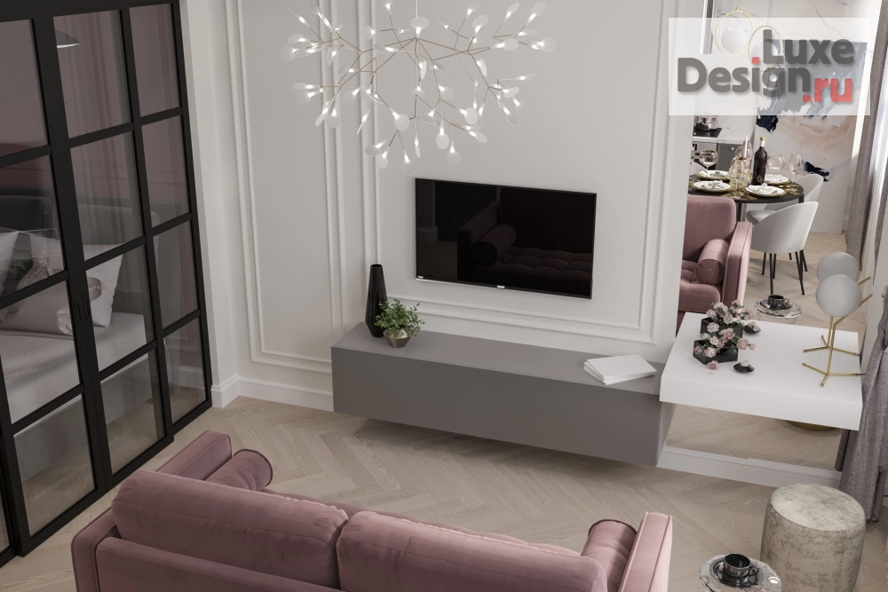 Дизайн интерьера апартаментов "Проект апартаментов для молодой творческой девушки  г. Москва" (фото 2)