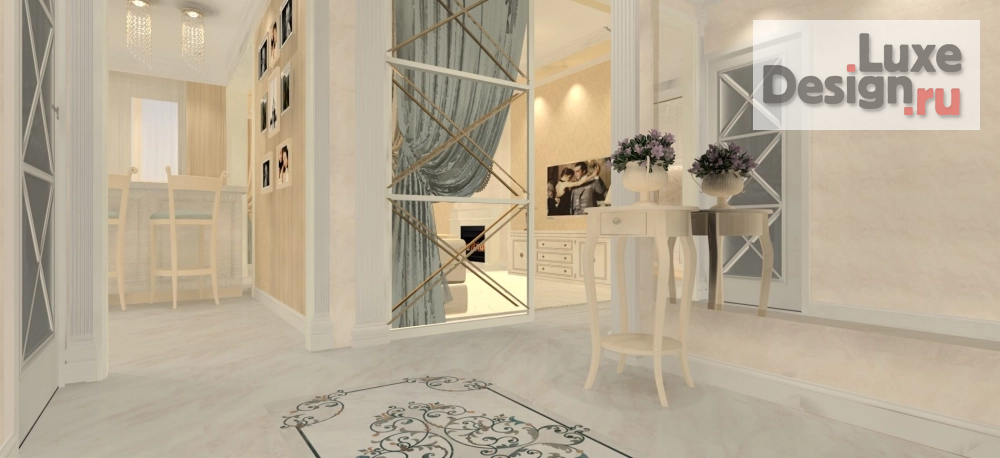 Дизайн интерьера трехкомнатной квартиры "ЖК Речной бриз " (фото 1)