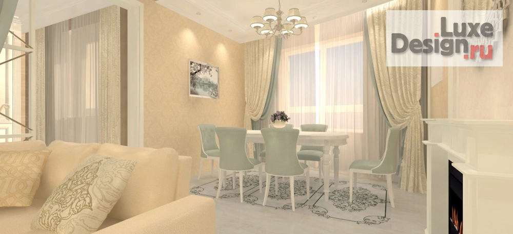 Дизайн интерьера трехкомнатной квартиры "ЖК Речной бриз " (фото 2)