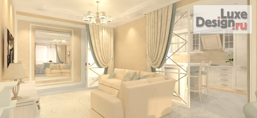 Дизайн интерьера трехкомнатной квартиры "ЖК Речной бриз " (фото 3)