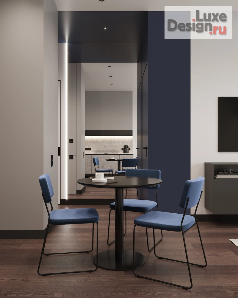 Дизайн интерьера двухкомнатной квартиры "Минималистичный дизайн г. Москва." (фото 3)