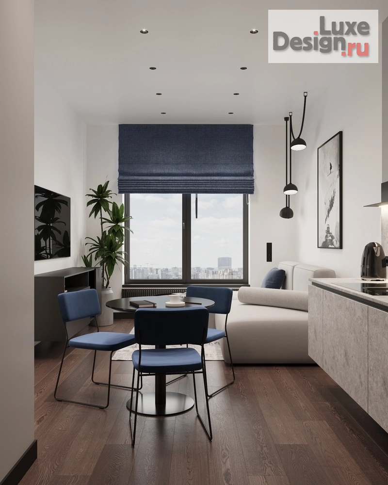 Дизайн интерьера двухкомнатной квартиры "Минималистичный дизайн г. Москва." (фото 1)