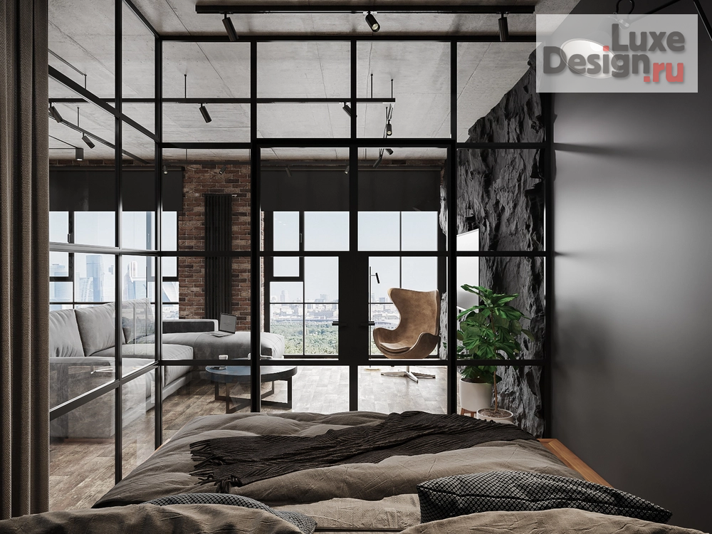 Дизайн интерьера квартиры студии "Лофт в темных тонах" (фото 17)