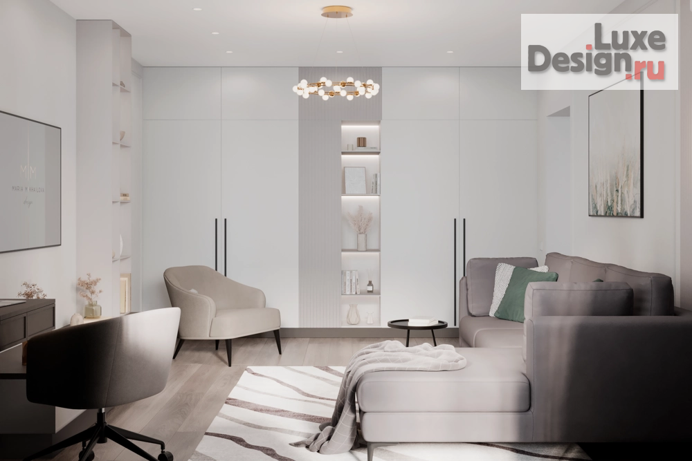 Дизайн интерьера двухкомнатной квартиры "Белый интерьер " (фото 1)