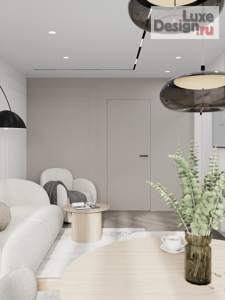 Дизайн интерьера двухкомнатной квартиры "Неоклассика без визуального шума" (фото 5)