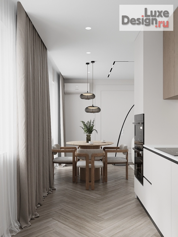 Дизайн интерьера двухкомнатной квартиры "Неоклассика без визуального шума" (фото 7)