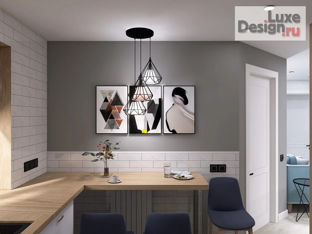 Дизайн интерьера двухкомнатной квартиры "Сканди" (фото 1)