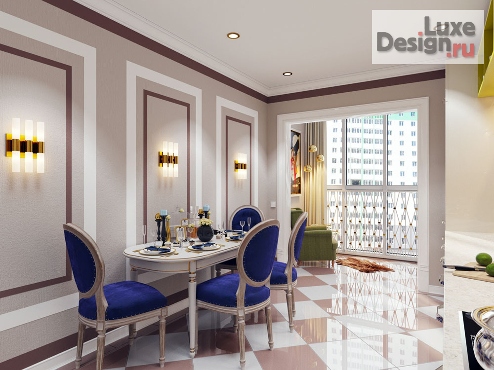 Дизайн интерьера трехкомнатной квартиры "Дизайн 3х комнатной квартиры в ЖК Изумрудный" (фото 1)