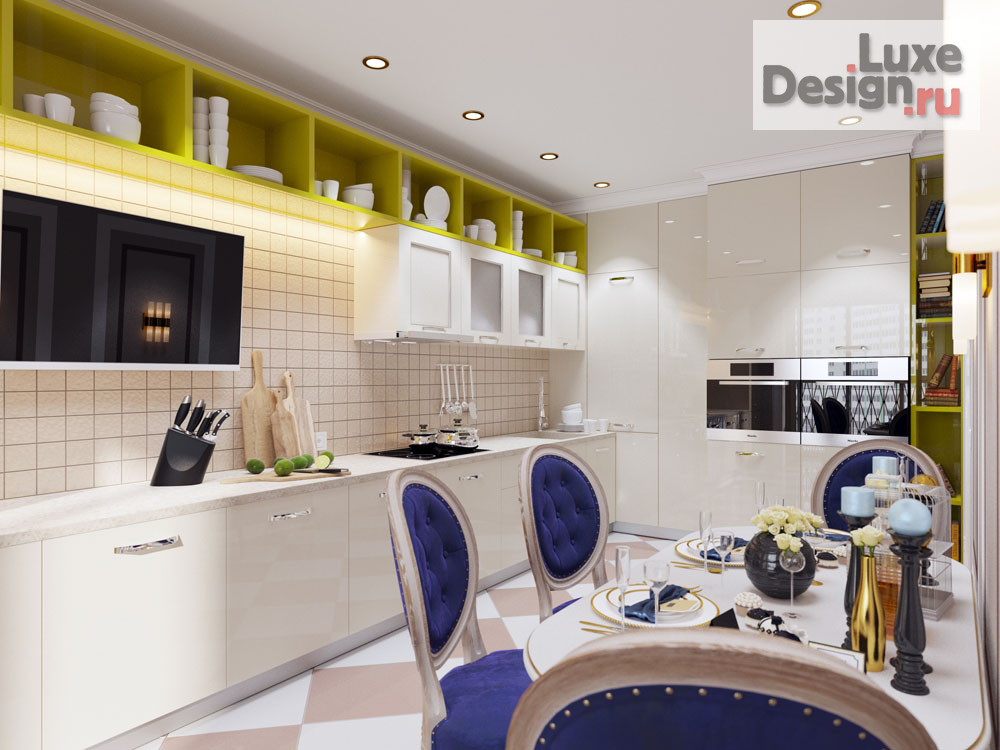 Дизайн интерьера трехкомнатной квартиры "Дизайн 3х комнатной квартиры в ЖК Изумрудный" (фото 3)