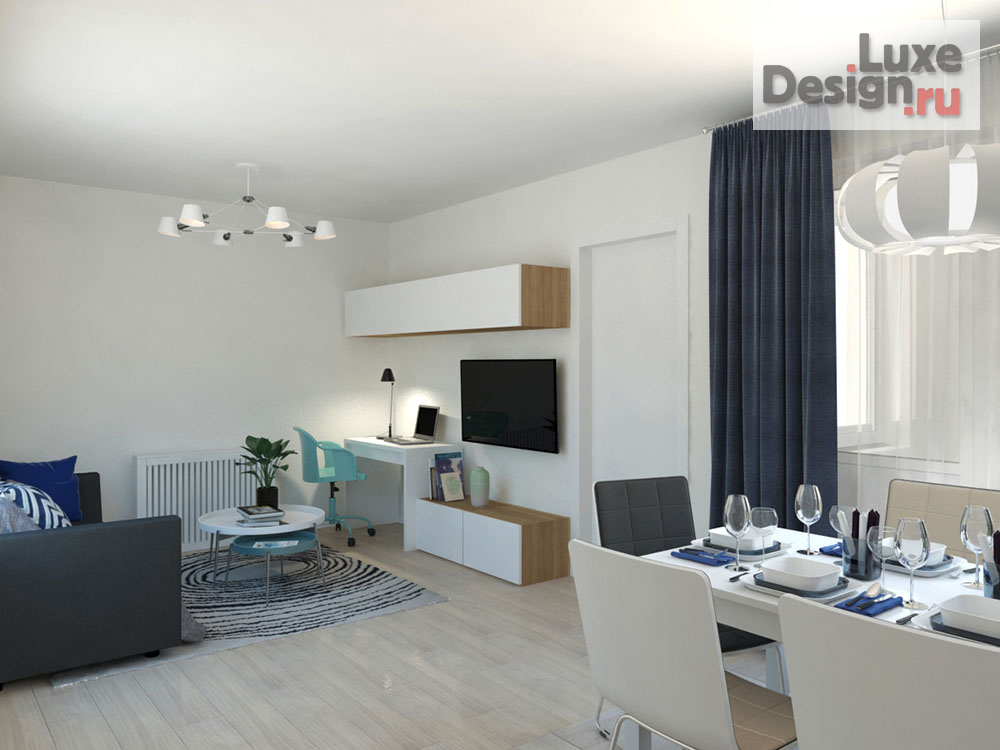 Дизайн интерьера двухкомнатной квартиры "2х комнатная квартира ЖК Атлант" (фото 3)