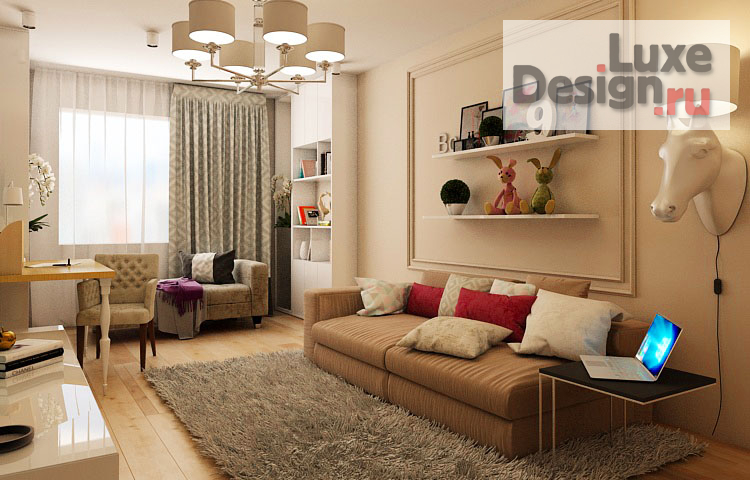 Дизайн интерьера трехкомнатной квартиры "Дизайн 3х комн квартиры в ЖК Эгоист" (фото 4)