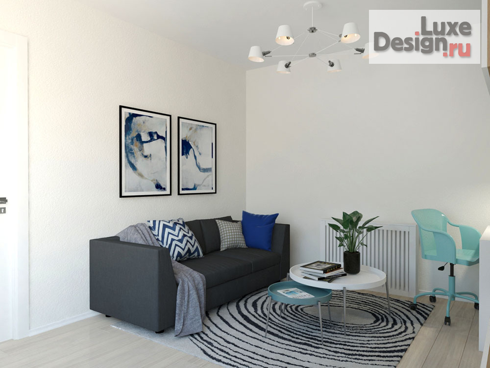 Дизайн интерьера двухкомнатной квартиры "2х комнатная квартира ЖК Атлант" (фото 4)