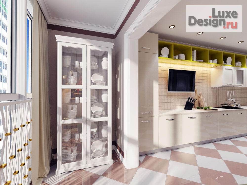 Дизайн интерьера трехкомнатной квартиры "Дизайн 3х комнатной квартиры в ЖК Изумрудный" (фото 5)