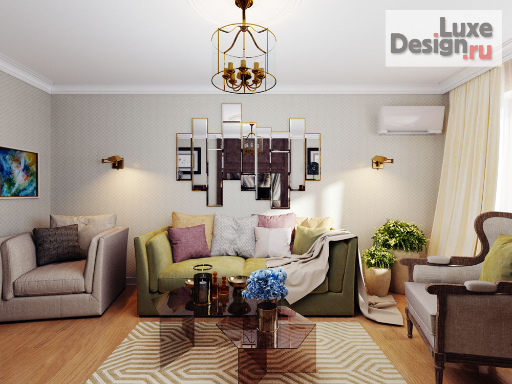 Дизайн интерьера трехкомнатной квартиры "Дизайн 3х комнатной квартиры в ЖК Изумрудный" (фото 6)