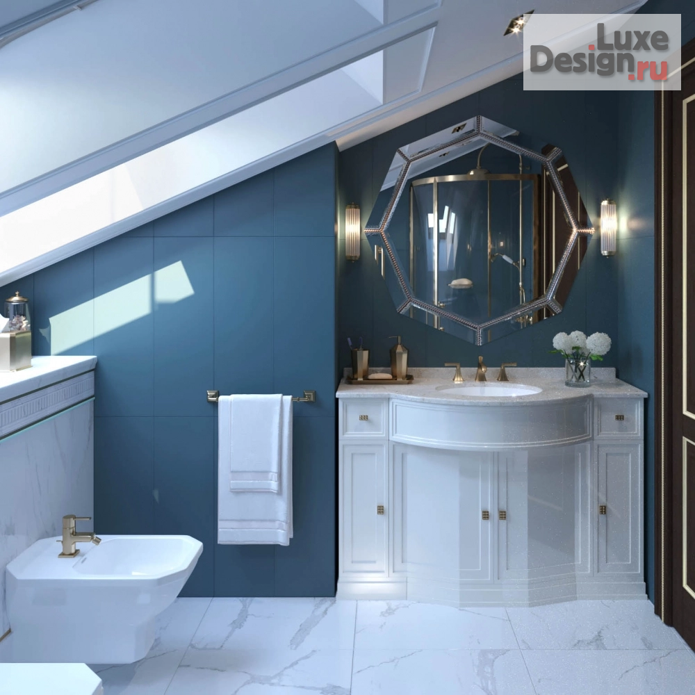 Дизайн интерьера ванной "санузел неоклассика" (фото 1)