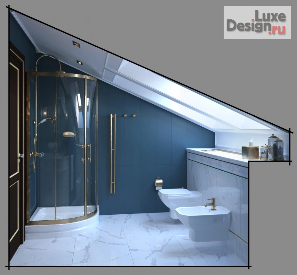 Дизайн интерьера ванной "санузел неоклассика" (фото 3)